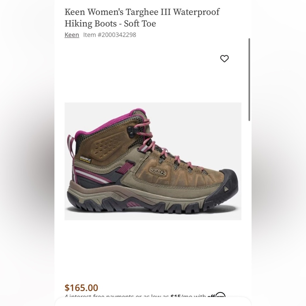 Keen Women's Targhee Waterproof Hiking Boots - Soft Toe 6